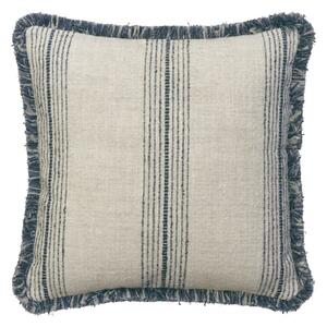 Atrani Stripe Navy, Sustainable Feather, Cushion, Denim - Andrew Martin Sophie Paterson Linen & Linen Blend & Viscose Blend