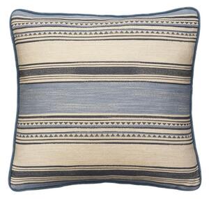 Las Salinas 8, Sustainable Feather, Cushion, 55cm x 55cm, Blue - Andrew Martin Cotton Blend Kilim & Stripe