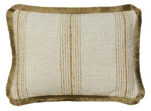 Atrani Stripe Ochre, Sustainable Feather, Cushion - Andrew Martin Sophie Paterson With Trim/Fringe & Linen & Linen Blend & Viscose Blend