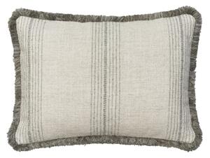 Atrani Stripe Silver, Sustainable Feather, Cushion - Andrew Martin Sophie Paterson With Trim/Fringe & Cotton Blend & Linen Blend & Viscose Blend