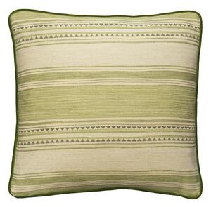 Las Salinas 7, Sustainable Feather, Cushion, 55cm x 55cm, Green - Andrew Martin Cotton Blend Kilim & Stripe