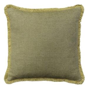 Sanremo Olive, Sustainable Feather, Cushion - Andrew Martin Sophie Paterson With Trim/Fringe & Cotton Blend & Linen & Linen Blend & Viscose Blend Plai