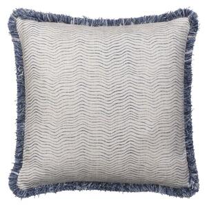 Canalasso Denim, Sustainable Feather, Cushion - Andrew Martin Sophie Paterson With Trim/Fringe & Cotton Blend & Linen Blend Stripe