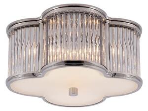 Basil Flush Nickel, Ceiling Light, Small, Polished Nickel & Glass - Andrew Martin