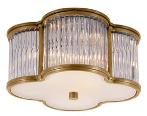 Basil Flush Brass, Ceiling Light, Small, Natural Brass & Glass - Andrew Martin