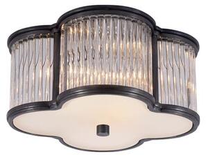 Basil Flush Gunmetal, Ceiling Light, Small, Gun Metal & Glass - Andrew Martin