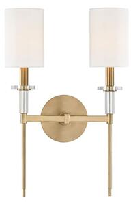 Amherst Wall Light Double, Wall Light, Aged Brass - Andrew Martin