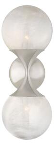 Cristol Double Wall Light Nickel, Wall Light, Polished Nickel - Andrew Martin