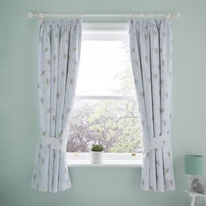 Tinkerbell Blackout Pencil Pleat Curtains White