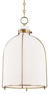 Eldridge Domed Pendant Light, Brass/White - Andrew Martin