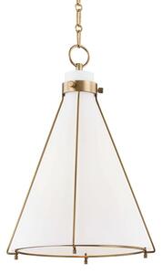 Eldridge Conical Pendant Light, Brass/White - Andrew Martin