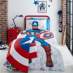 Marvel Captain America Reversible Duvet Cover and Pillowcase Set MultiColoured