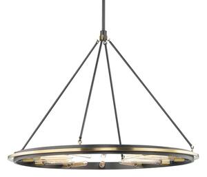 Chambers Pendant Bronze, Chandelier, Large, Black/Brass - Andrew Martin