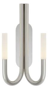 Rousseau Double Wall Light Nickel, Wall Light, Polished Nickel/Crystal - Andrew Martin