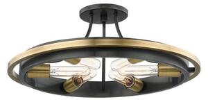 Chambers Flush Light, Chandelier, Black/Brass - Andrew Martin