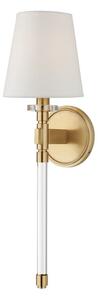 Blixen Wall Light, Brass/Clear/White - Andrew Martin