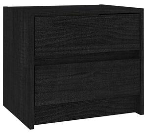 Bedside Cabinet Black 40x30.5x35.5 cm Solid Pine Wood