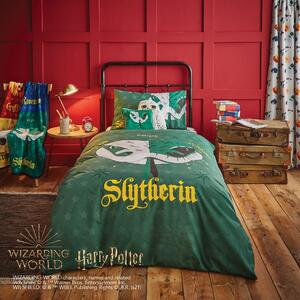Harry Potter Slytherin House Reversible Duvet Cover and Pillowcase Set green