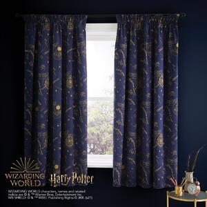 Harry Potter Hogwarts Blackout Pencil Pleat Curtains MultiColoured