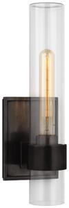 Presidio Outdoor Wall Light Bronze, Wall Light, Bronze / Clear Glass - Andrew Martin