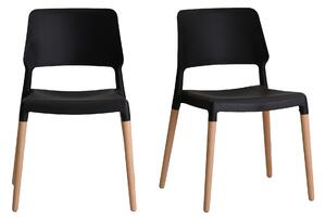 Reims Set of 2 Dining Chairs Black