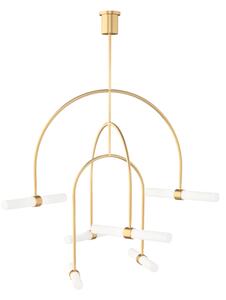 Calumn 6 Light Chandelier Brass, 6 Light, Natural Brass - Andrew Martin