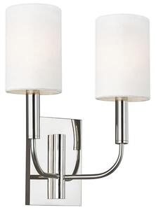 Brianna Double Wall Light Nickel, Bed, Polished Nickel - Andrew Martin