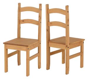 Corona Set of 2 Dining Chairs, Pine Brown