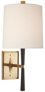 Refined Rib Wall Light Brass, Wall Light, Ebony Resin & Soft Brass - Andrew Martin