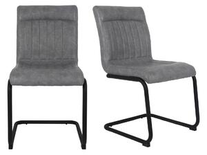 Felix Set of 2 Cantilever Dining Chairs, Faux Leather Grey
