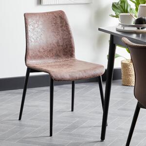 Venice Dining Chair, Faux Leather Brown