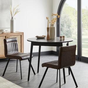 Felix Set of 2 Faux Leather Dining Chairs Brown