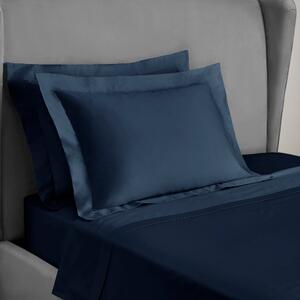 Dorma 300 Thread Count 100% Cotton Sateen Plain Oxford Pillowcase Navy