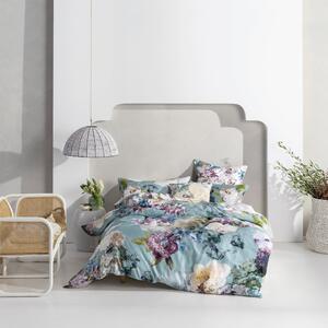 Linen House Lena 100% Cotton Duvet Cover and Pillowcase Set Blue, Purple and White