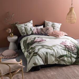 Linen House Alice 100% Cotton Duvet Cover and Pillowcase Set Green, Pink and White
