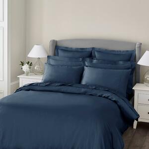 Dorma 300 Thread Count 100% Cotton Sateen Plain Navy Duvet Cover Navy