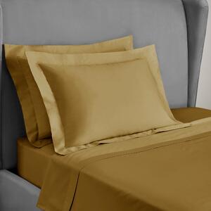 Dorma 300 Thread Count 100% Cotton Sateen Plain Oxford Pillowcase Ochre