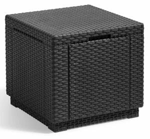 Allibert Cube Storage Pouffe Graphite 213816