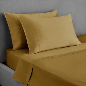 Dorma 300 Thread Count 100% Cotton Sateen Plain Cuffed Pillowcase Yellow