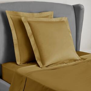 Dorma 300 Thread Count 100% Cotton Sateen Plain Continental Square Pillowcase Yellow