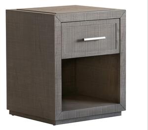 Raffles 1 Drawer Bedside Table Grey, Small Bedside Table, Small - Andrew Martin