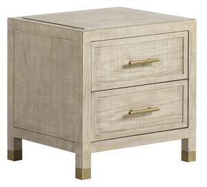 Raffles 2 Drawer Bedside Table Natural, Bedside Table - Andrew Martin