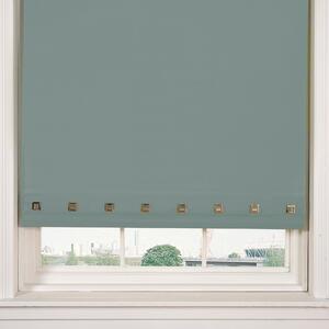 Square Eyelet Duck Egg Roller Blind Duck Egg (Blue)