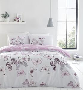 Catherine Lansfield Scatter Butterfly Heather Duvet Cover and Pillowcase Set Purple