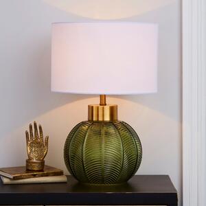 Colleen Glass Table Lamp Green and Brown