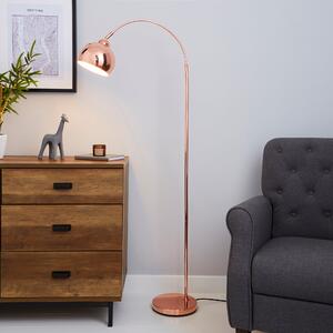 Herm Arc Copper Floor Lamp Pink and Brown