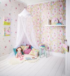 Woodland Fairies Pink Wallpaper