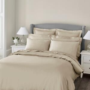 Dorma 300 Thread Count 100% Cotton Sateen Plain Natural Duvet Cover Beige