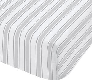 Bianca Check Stripe 100% Cotton Fitted Sheet Grey