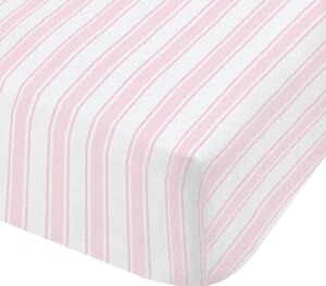 Bianca Check Stripe 100% Cotton Fitted Sheet Pink/White